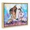 Stupell Industries English Bulldog Dog Pet Watercolor Framed Floater Canvas Wall Art
